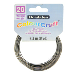 ColourCraft Wire, 20 Gauge 0.032 in / 0.81 mm, Graphite, 7.3 m / 8 yd coil
