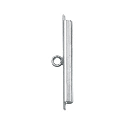 Cord Ends, Tube Slide, 30 mm (1.18 in), I.D. 2.44 mm (.096 in), Slit width .74 mm (.029 in), Silver Plated, 2 pc