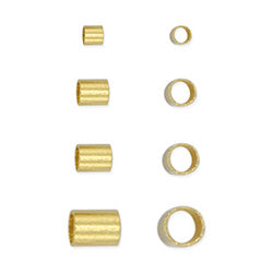 Crimp Tube Variety Pack, Size 1, 2, 3, 4, Gold Color, 600 pc
