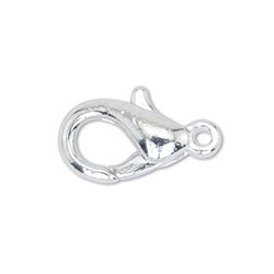 Lobster Clasps, Small, Silver Plated, 5 pc
