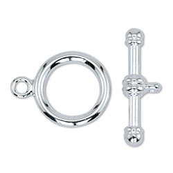 Toggle Clasps, Large, Silver Plated, 1 set