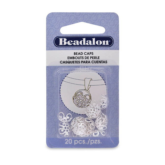 Bead Cap, 1.21 mm (.048 in), Silver Plated, 20 pc