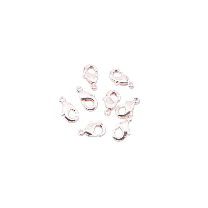 Findings Variety Pack, Rose Gold Color, 73 Jump Rings, 8 Spring Rings, 8 Lobster Clasps, 23 Tags, 112 pc