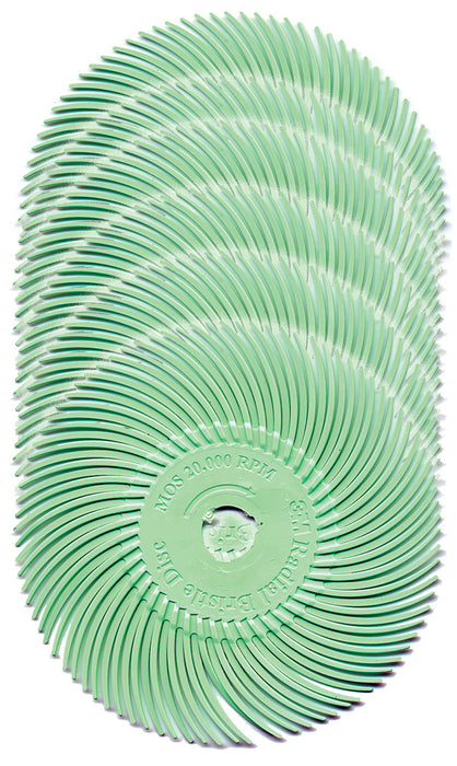 3in radial bristle brush green