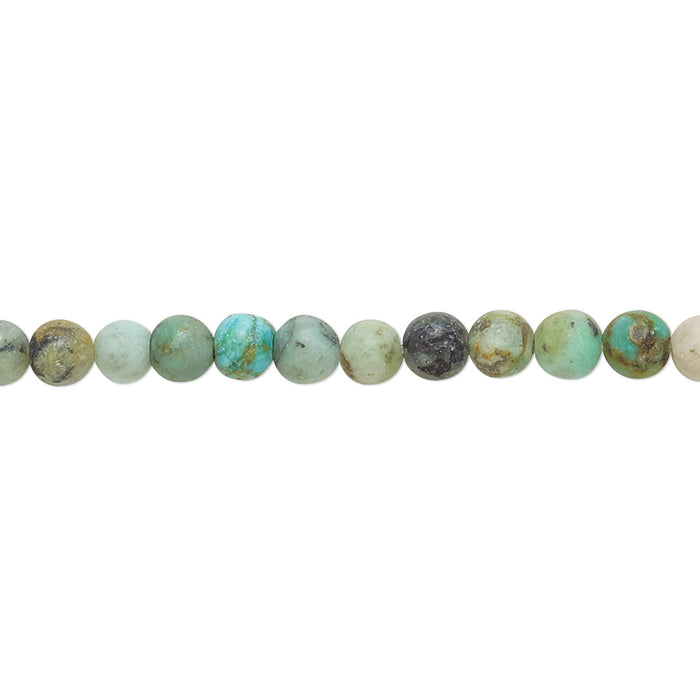 African "Turquoise" (jasper) (dyed), Matte Green and Blue, 4mm Round