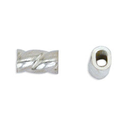 Crimp Twist, Size #2, 0.6 x 1.3 mm (.024 x .051 in) I.D., 1.8 mm (.070 in) O.D., Sterling Silver, 0.3 g (.01oz), 8 pc. Use JTCRIMP1 with wire .33 mm-.61 mm (.013-.024 in).