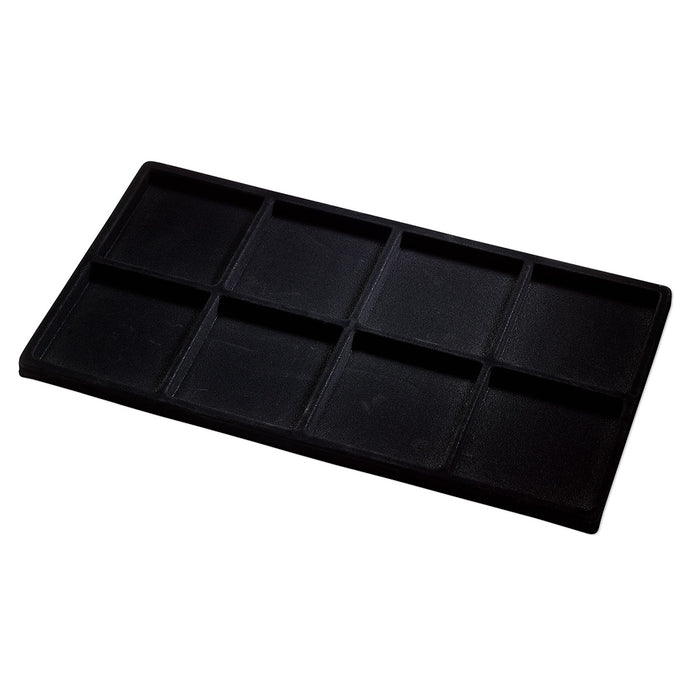 Tray Insert, Flocked Velveteen, Black (8 Compartments)
