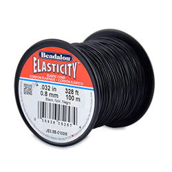 Elasticity Stretch Cord, 0.8 mm (.032 in), Black, 100 m (328 ft)