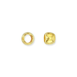 Crimp Beads, Size #1, 1.3 mm/.051 in, I.D., 2.0 mm/.078 in, O.D., Gold Color, 1 oz/28.35 g, Approx. 1,400 pc