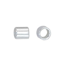 Crimp Tubes, Size #1, 0.8 mm (.031 in) I.D., 1.3 mm (.051 in) O.D., Silver Plated, 1.5 g (.05 oz), appx. 160 pc. Use Micro Crimper Tool with wire 0.25-0.33 mm (.010 -.013 in)