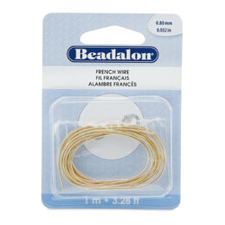 French Wire, 0.8 mm (.032 in), Copper Base, Gold Color, 1 m (3.28 ft)