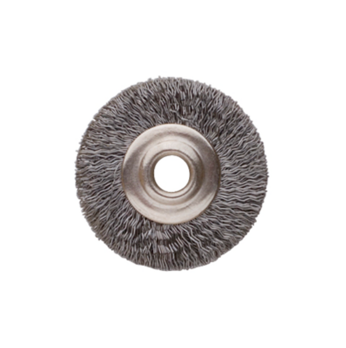3/4" UNMOUNTED WIRE BRISTLE BRUSH - STEEL CRIMPED, 3/32" HOLE