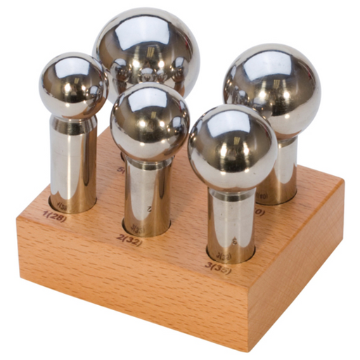 5PC LARGE PUNCH SET W/WOOD STAND