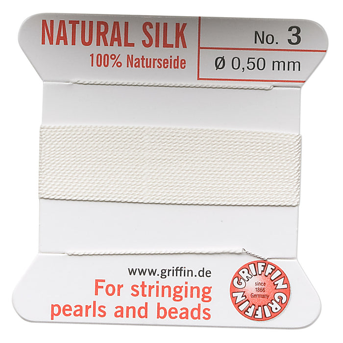 Thread, Silk, White, Size #3