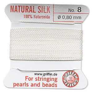Thread, Silk, White, Size #8