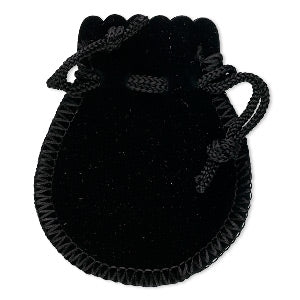 Pouch, Velveteen, Black, 2-7/8 x 2-1/2 inches