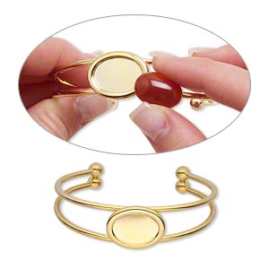 Bracelet Cuff, Gold-Plated Brass