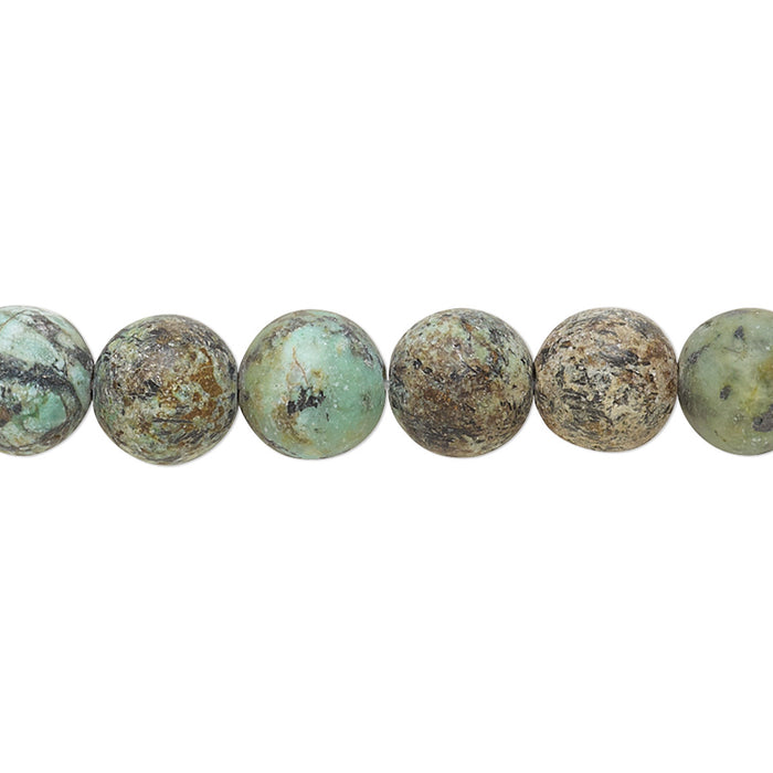 African "Turquoise" (jasper, dyed) Matte Green & Blue, 8mm round