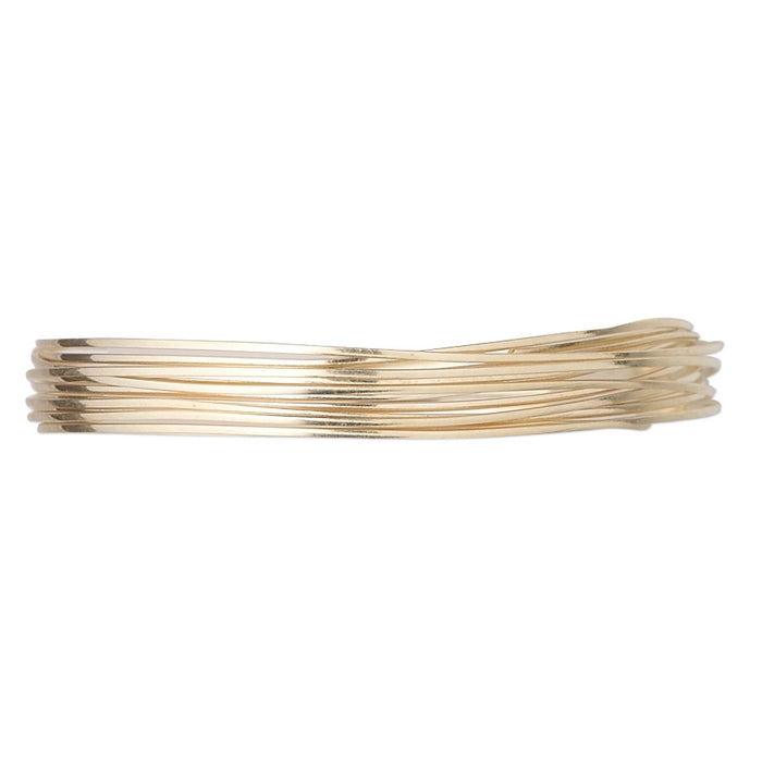 12Kt Gold-Filled Wire, Half-Hard, Half-Round, 24 Gauge