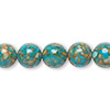 Mosaic "Turquoise" (Magnesite) (Dyed / Assembled), Blue, 10mm Round