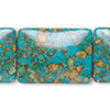 Mosaic "Turquoise" (Magnesite) (Dyed / Assembled), Blue, 30x22mm Rectangle