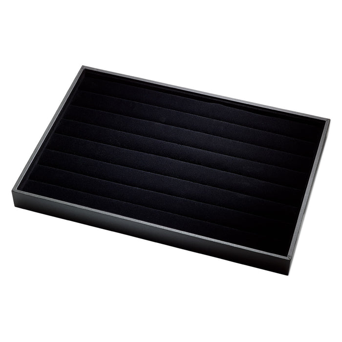 Display Tray, ring, Leatherette And Velveteen, Black