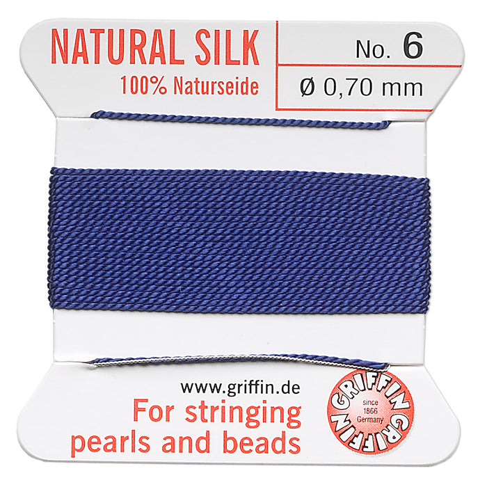 Thread, silk, dark blue, size #6