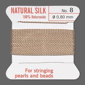Thread, silk, beige, size #8