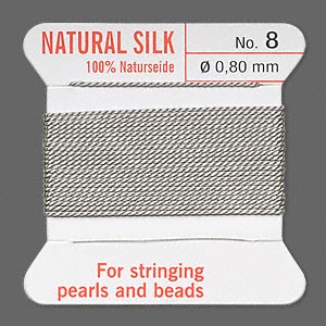 Thread, silk, grey, size #8