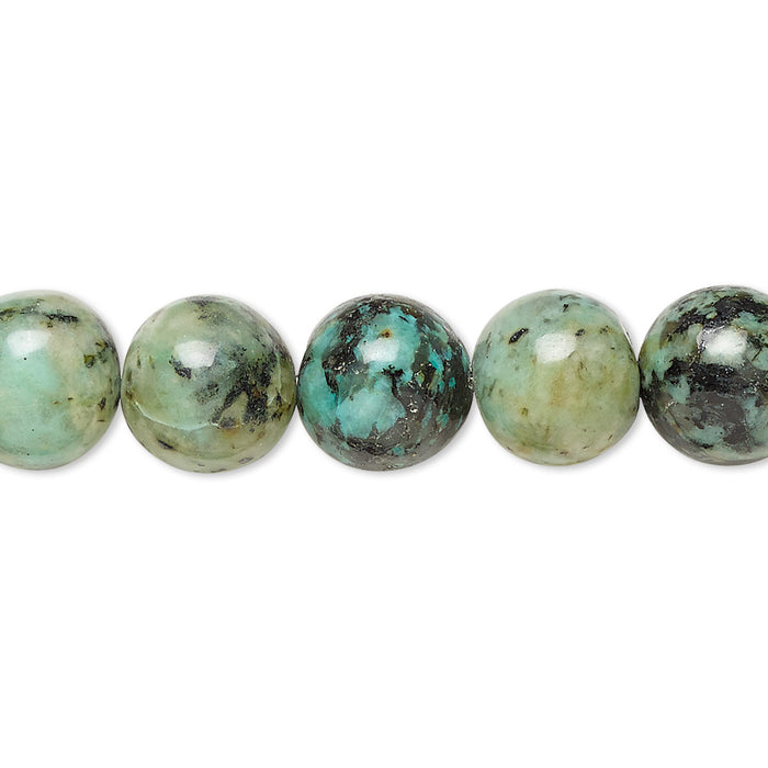 African "turquoise" (jasper) (dyed), 10mm round Beads