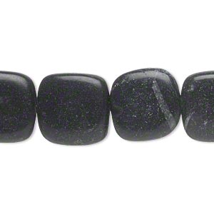 Blackstone Beads (dyed), 14x14mm-15x15mm Rounded Fat Square,