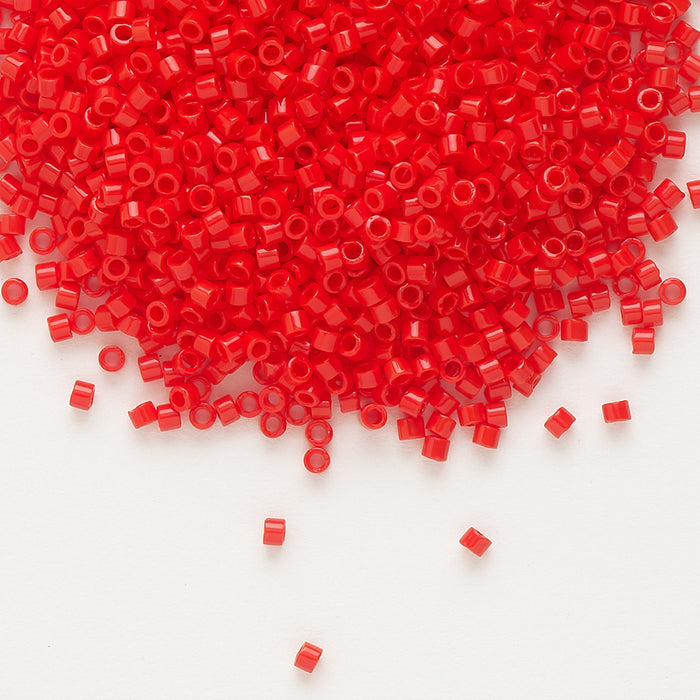 Delica®, glass, opaque vermillion red, #11 round
