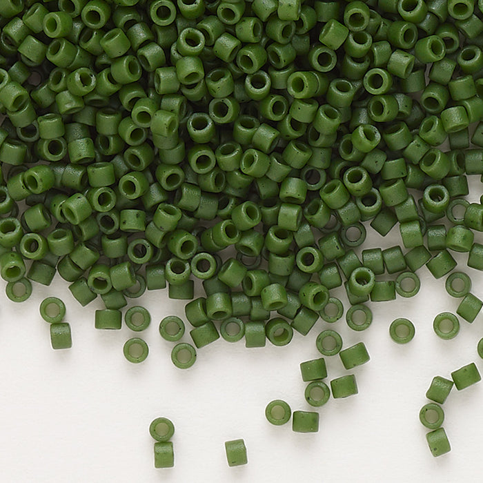Seed Bead Delica® Glass Opaque Matte Dyed Jade Green