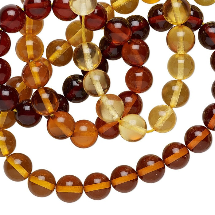 Baltic amber (heated), Shaded 6mm Round