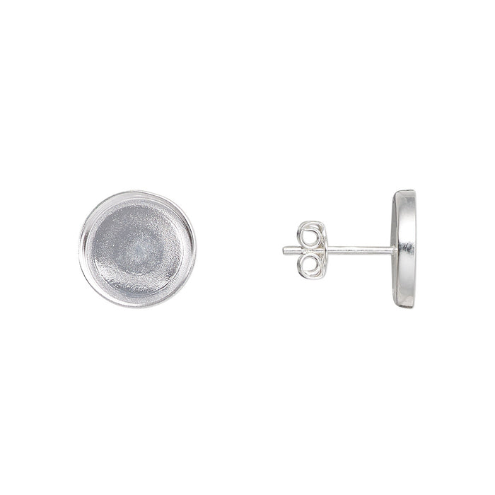 Earstud, sterling silver-filled, 10.5mm with 1